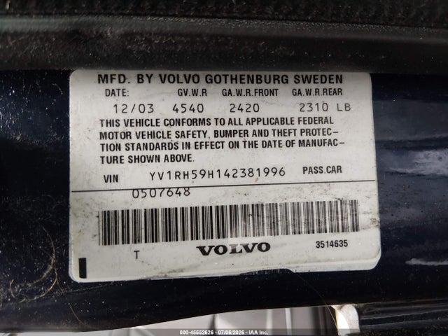 2004 Volvo S60 2.5T AWD — миниатюра 9