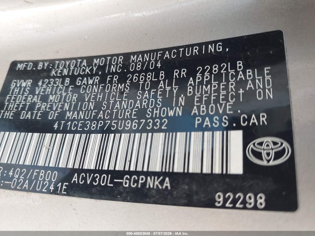 2005 Toyota CAMRY SOLARA SE photo 9