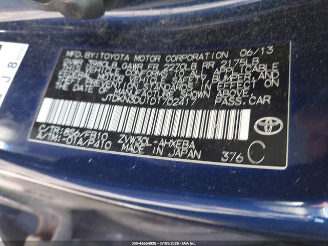 2013 Toyota PRIUS TWO photo 9