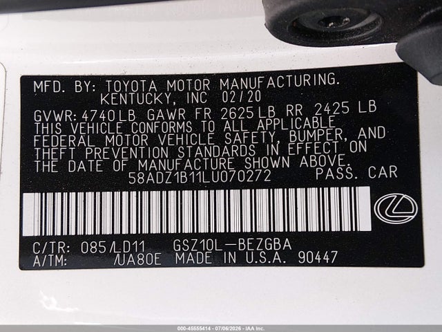 2020 Lexus ES 350 照片 9