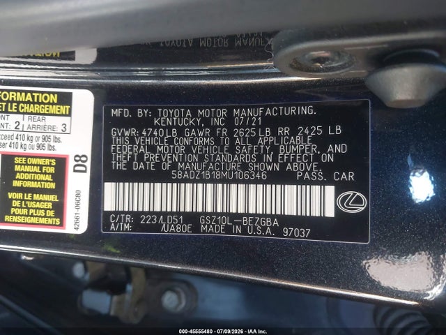 2021 LEXUS ES 350 9