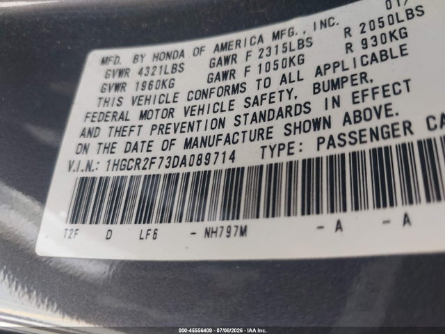 2013 Honda ACCORD EX photo 9