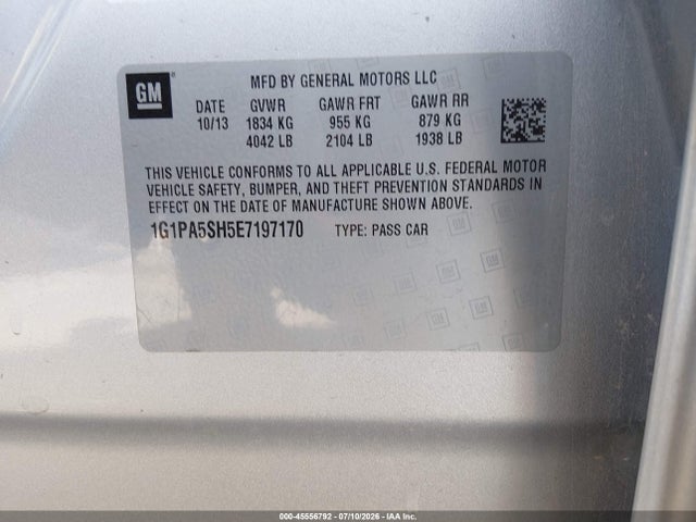 2014 Chevrolet CRUZE LS AUTO — миниатюра 9