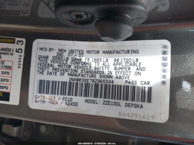 2008 Toyota COROLLA S photo 9