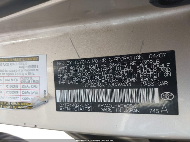 2007 Toyota CAMRY HYBRID 照片 9
