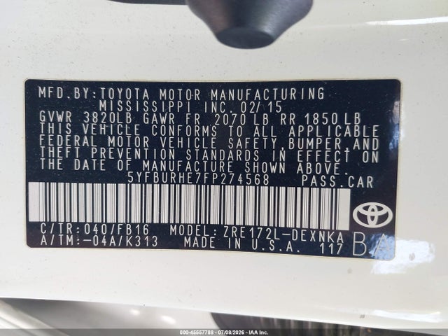 2015 Toyota COROLLA LE PLUS 照片 9