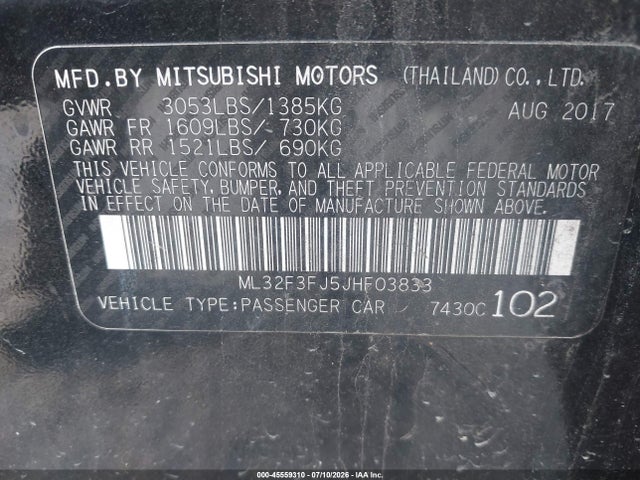 2018 Mitsubishi MIRAGE G4 ES — миниатюра 9