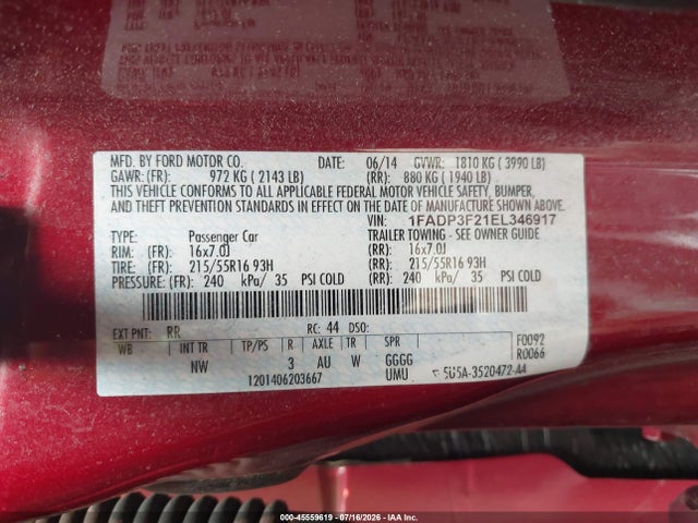 2014 FORD FOCUS SE 照片 9