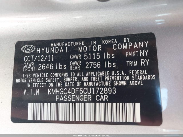 صورة 9 لـ 2012 Hyundai GENESIS 4.6