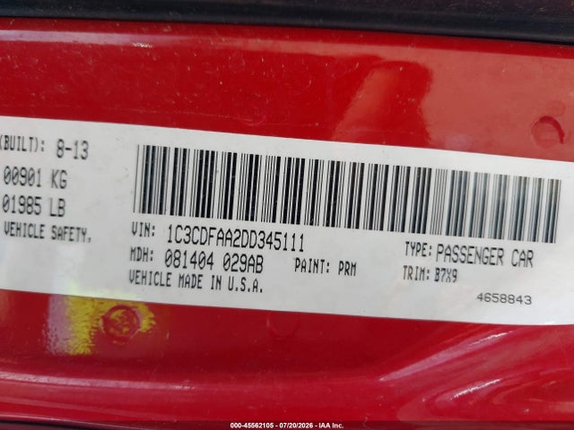 2013 Dodge DART SE 照片 9