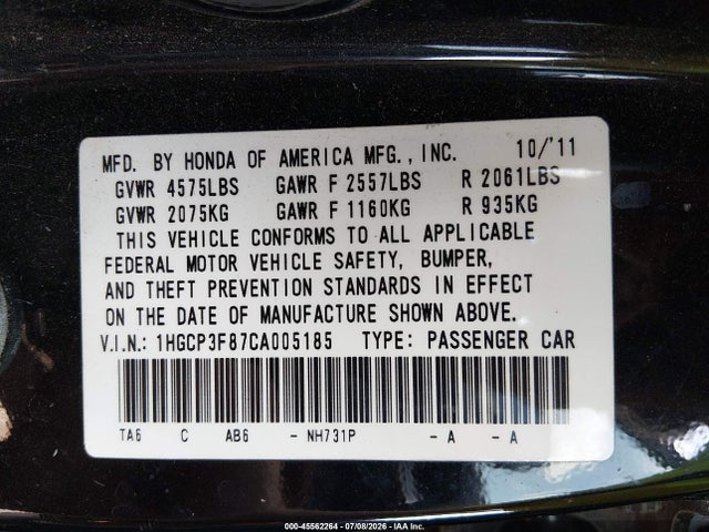 2012 Honda ACCORD 3.5 EX-L — фото 9