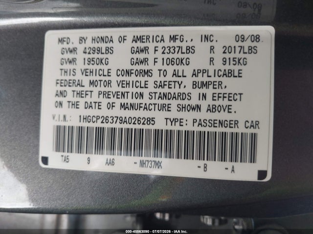 صورة 9 لـ 2009 Honda ACCORD 2.4 LX