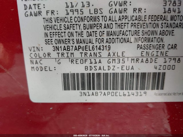 2014 Nissan SENTRA SV 照片 9