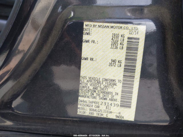 صورة 9 لـ 2015 Nissan ALTIMA 2.5 S
