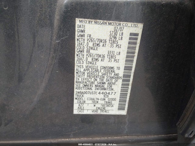 2007 Nissan FRONTIER SE 照片 9