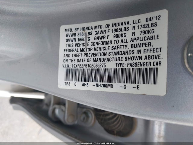 صورة 9 لـ 2012 Honda CIVIC LX