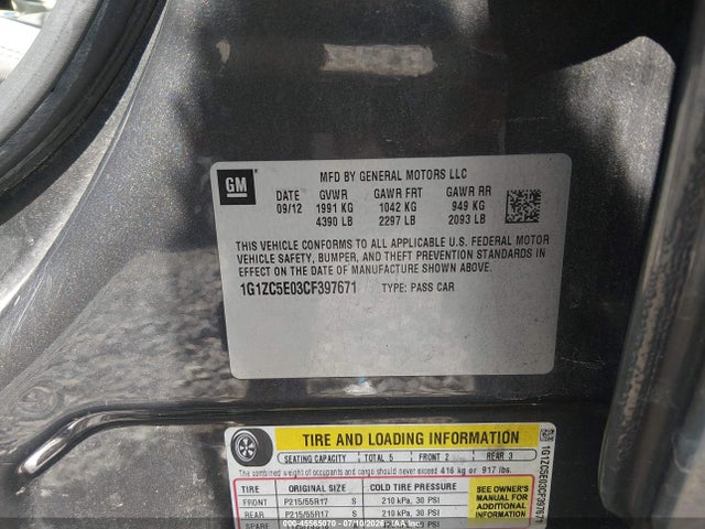 2012 Chevrolet MALIBU 1LT 照片 9