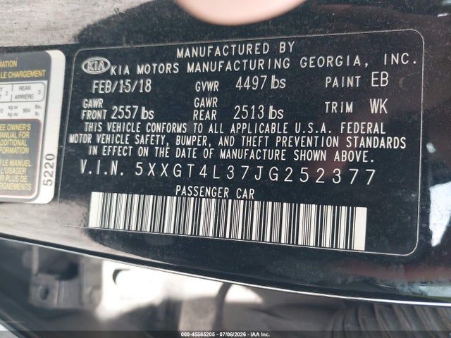 2018 KIA OPTIMA LX photo 9