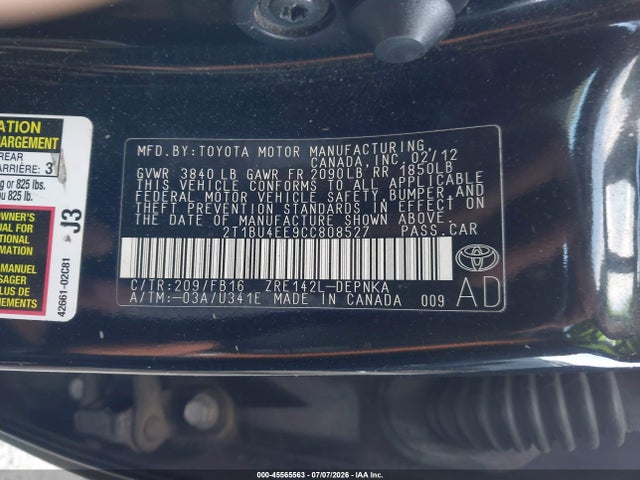 صورة 9 لـ 2012 Toyota COROLLA LE