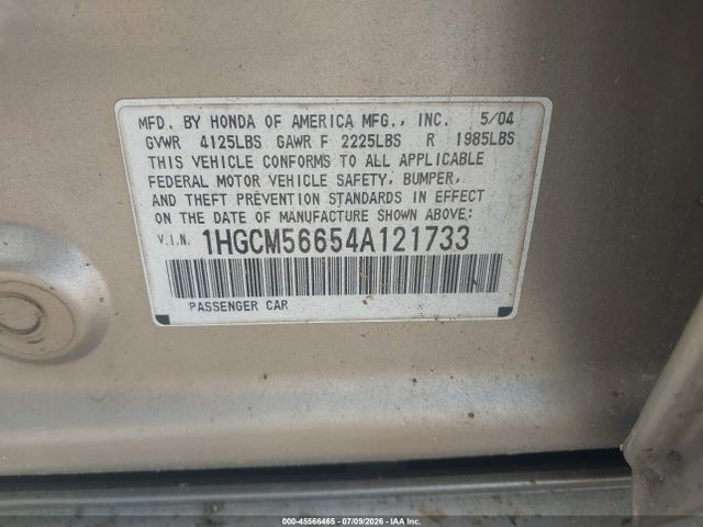 2004 Honda ACCORD 2.4 EX 照片 9