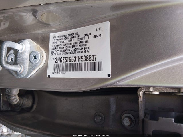 2001 Honda CIVIC LX — фото 9