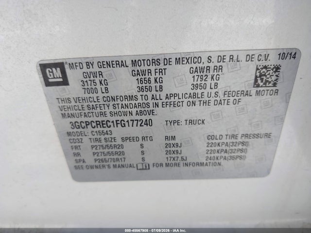 2015 Chevrolet SILVERADO 1500 LT 照片 9