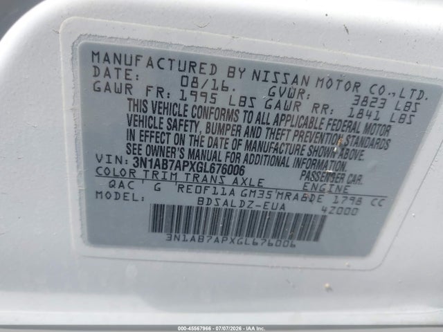 2016 Nissan SENTRA SV 照片 9