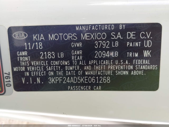 2019 KIA FORTE LXS 9