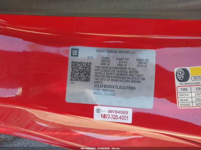 2020 CHEVROLET CAMARO RWD 1LT 9