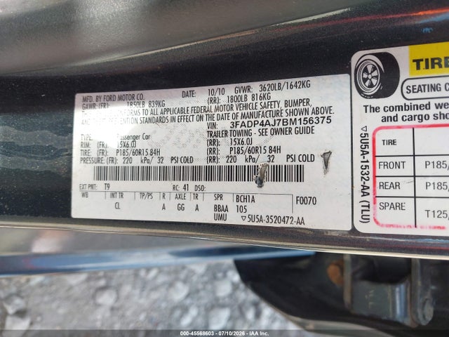 2011 FORD FIESTA S 照片 9