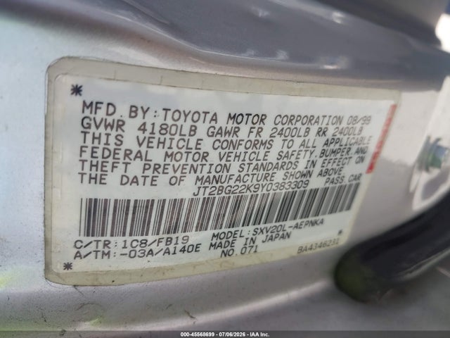 صورة 9 لـ 2000 Toyota CAMRY LE