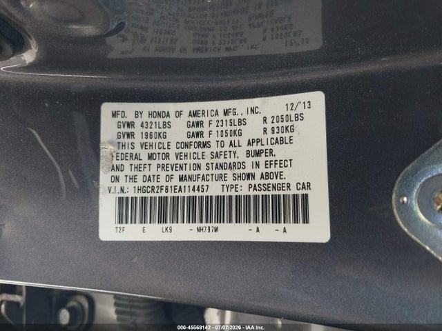 2014 Honda ACCORD EX-L photo 9