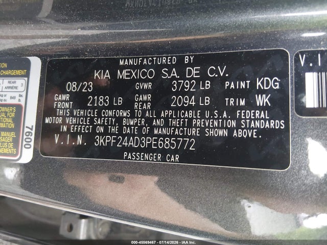 2023 KIA FORTE LX 9