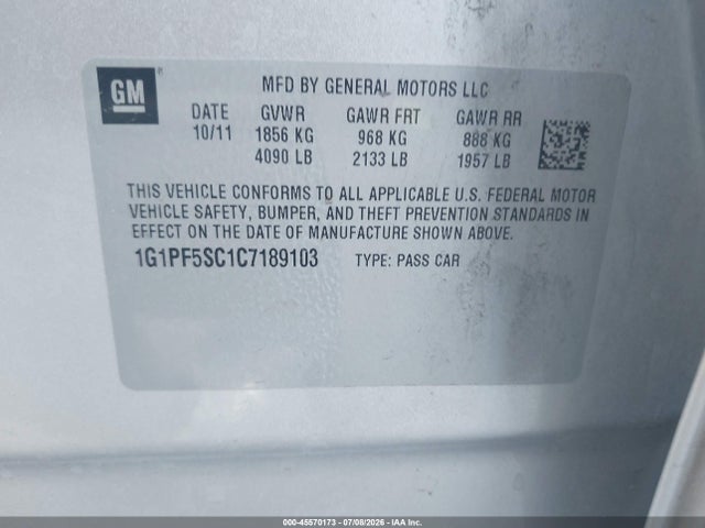 صورة 9 لـ 2012 Chevrolet CRUZE 1LT