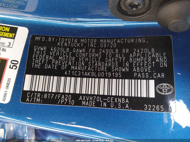 2020 Toyota CAMRY LE HYBRID photo 9