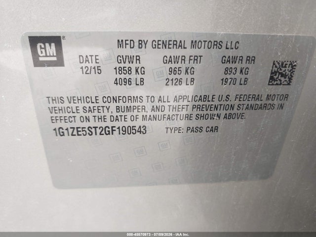 2016 Chevrolet MALIBU 1LT — фото 9