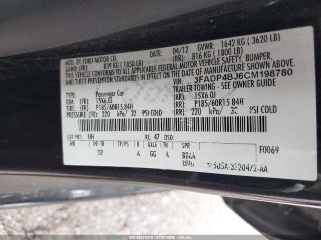 صورة 9 لـ 2012 FORD FIESTA SE