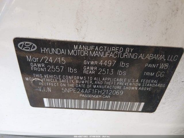2015 Hyundai SONATA SE 照片 9