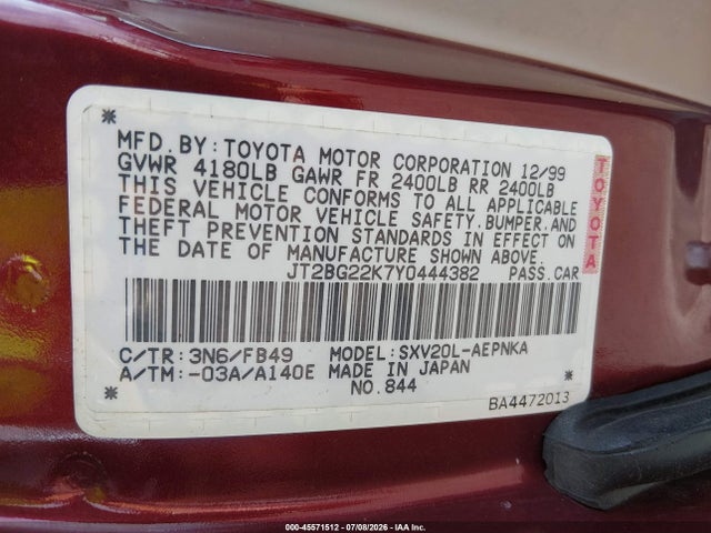 صورة 9 لـ 2000 Toyota CAMRY LE