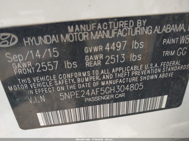 2016 Hyundai SONATA SE 照片 9