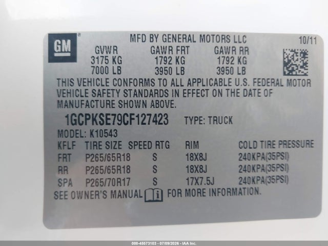 صورة 9 لـ 2012 Chevrolet SILVERADO 1500 LT