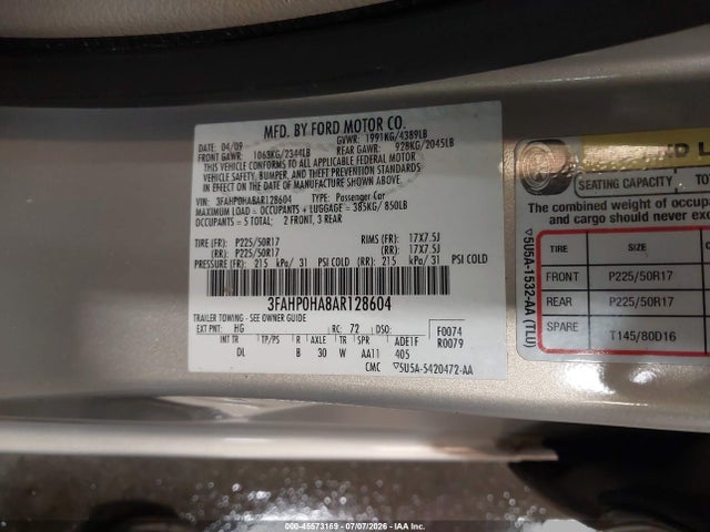 صورة 9 لـ 2010 FORD FUSION SE