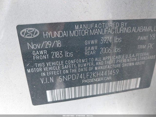 صورة 9 لـ 2019 Hyundai ELANTRA SE