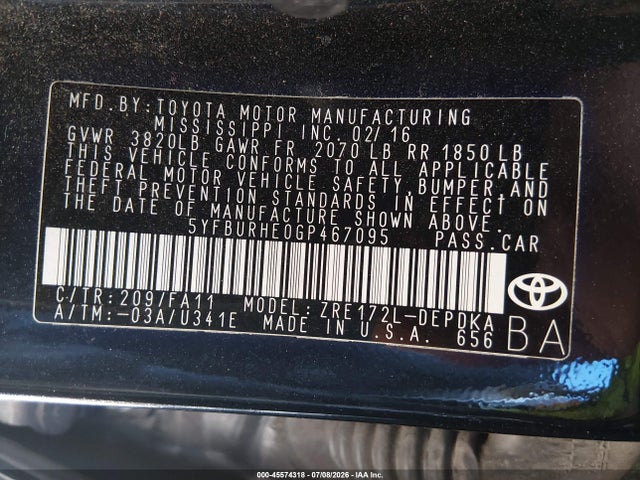 2016 Toyota COROLLA L 照片 9