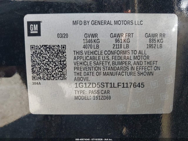 2020 CHEVROLET MALIBU FWD LT 9