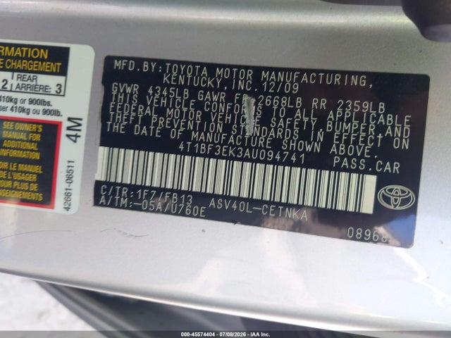 صورة 9 لـ 2010 Toyota CAMRY LE