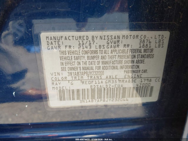2018 Nissan SENTRA SV 缩略图 9