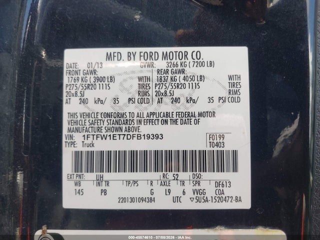 2013 FORD F-150 PLATINUM photo 9
