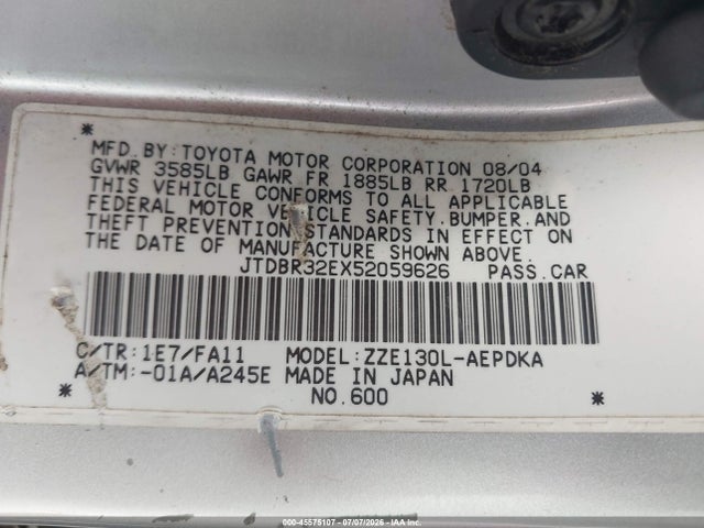 2005 Toyota COROLLA CE photo 9