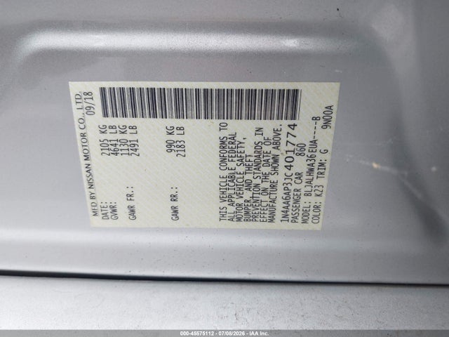 2018 Nissan MAXIMA 3.5 PLATINUM — фото 9